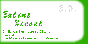 balint wiesel business card